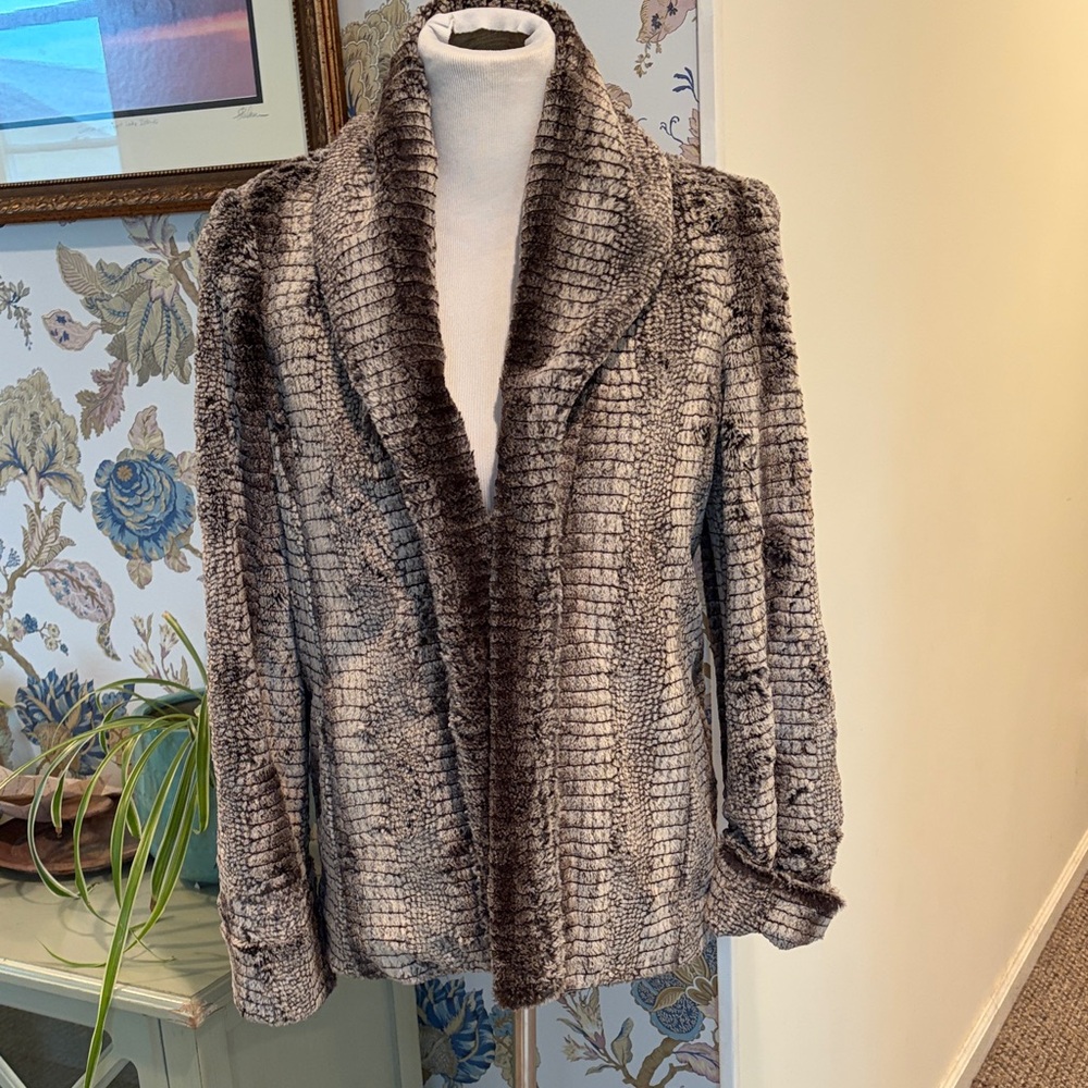 Alice + Olivia Faux Fur Animal Print Jacket